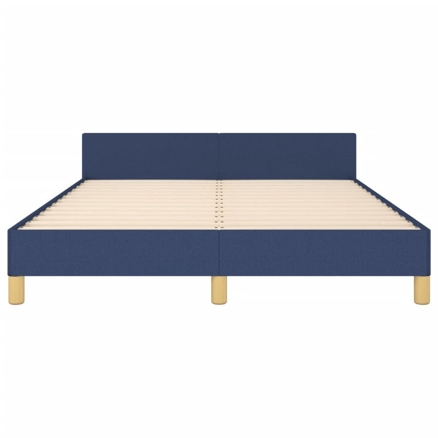 Bedframe Met Hoofdeinde Stof Blauw 140 x 200 cm Horizontale strepen