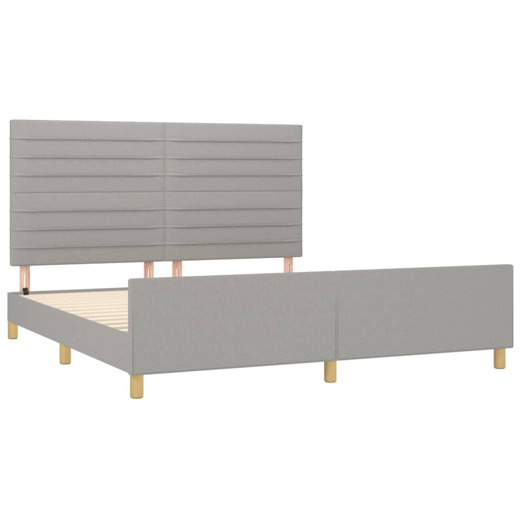 Bedframe met hoofdeinde stof lichtgrijs 160x200 cm 160 x 200 cm Lichtgrijs