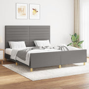 Bedframe donkergrijs 160x200 cm stof