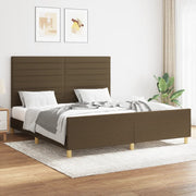 Bedframe stof donkerbruin 160x200 cm
