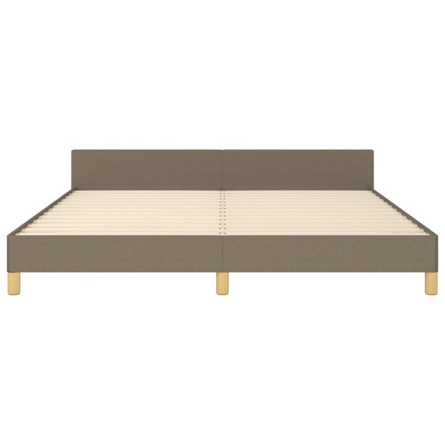 Bedframe Met Hoofdeinde Stof Taupe 160X200 Cm 160 x 200 cm Horizontale strepen