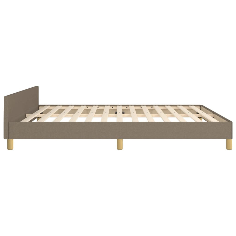 Bedframe Met Hoofdeinde Stof Taupe 160X200 Cm 160 x 200 cm Horizontale strepen