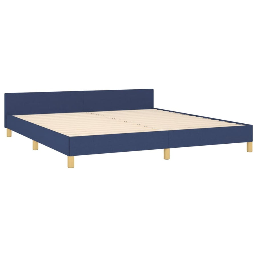 Bedframe Met Hoofdeinde Stof Blauw 160 x 200 cm Horizontale strepen