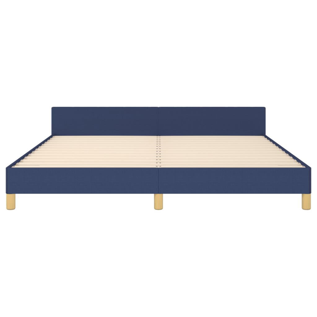 Bedframe Met Hoofdeinde Stof Blauw 160 x 200 cm Horizontale strepen