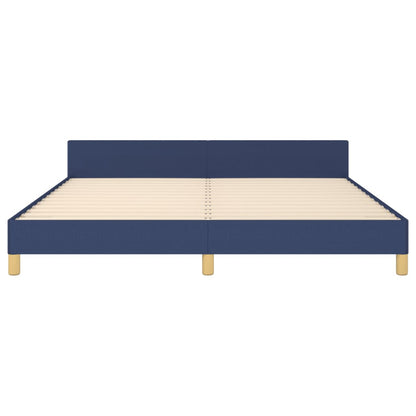 Bedframe Met Hoofdeinde Stof Blauw 160 x 200 cm Horizontale strepen