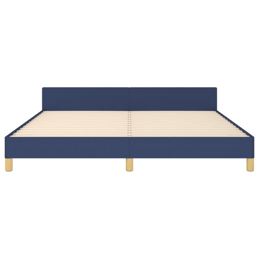 Bedframe Met Hoofdeinde Stof Blauw 160 x 200 cm Horizontale strepen