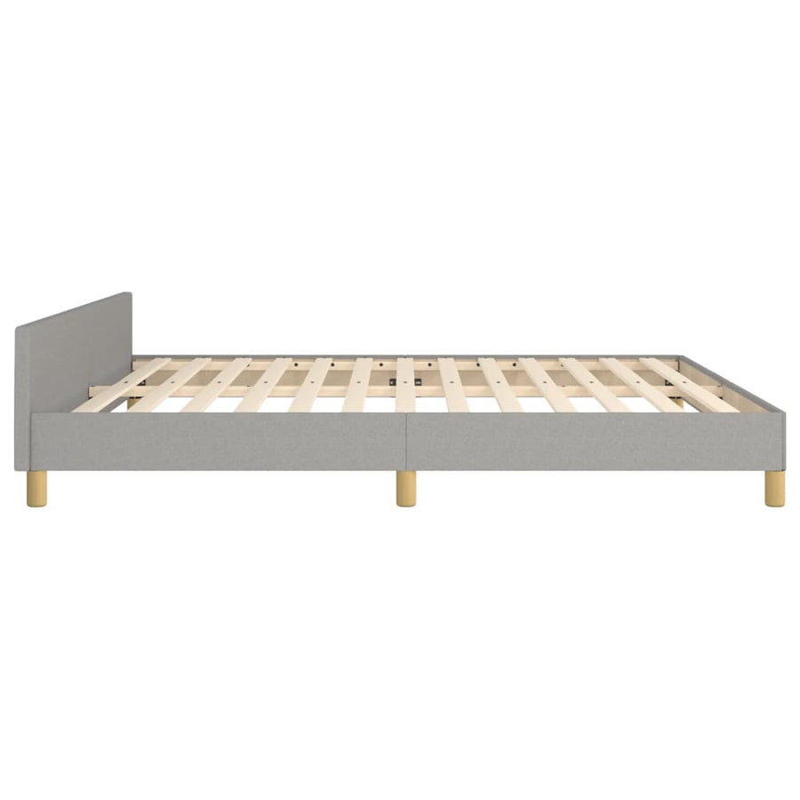 Bedframe met hoofdeinde stof lichtgrijs 180x200 cm 180 x 200 cm Horizontale strepen