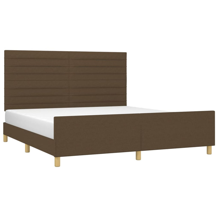 Bedframe Zonder Matras Stof 180 x 200 cm Donkerbruin