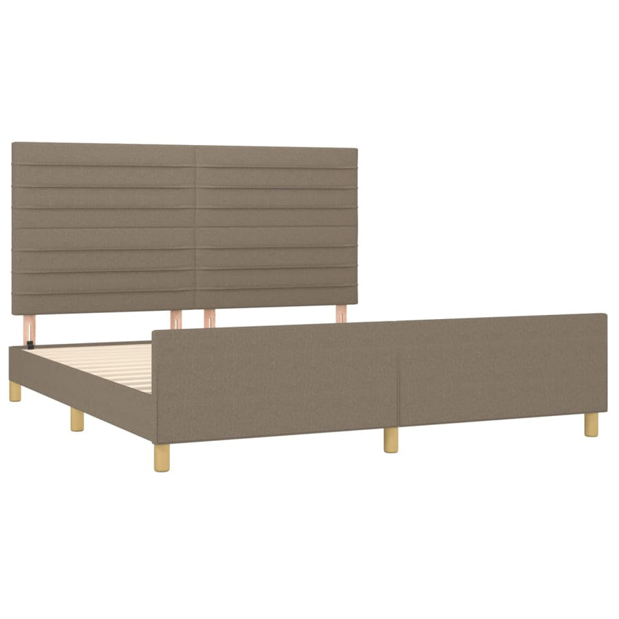 Bedframe met hoofdeinde stof taupe 180x200 cm 180 x 200 cm Taupe