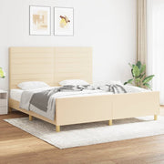 Bedframe 180x200 cm stof crème