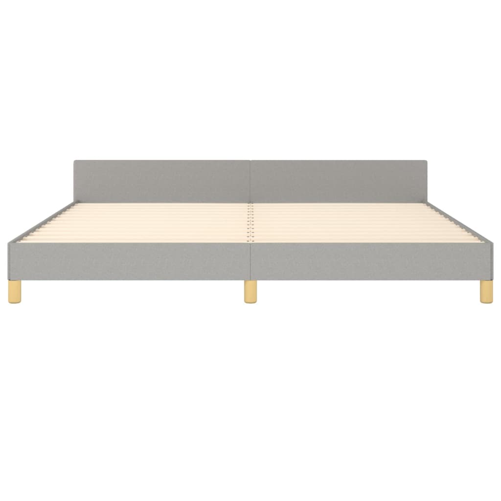 Bedframe met hoofdeinde stof lichtgrijs 200x200 cm 200 x 200 cm Horizontale strepen