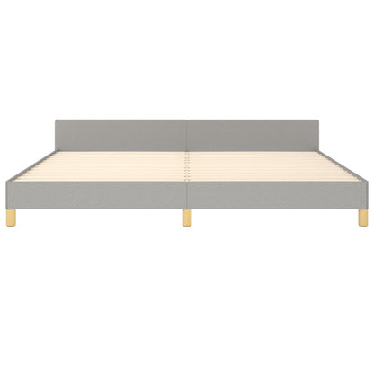 Bedframe met hoofdeinde stof lichtgrijs 200x200 cm 200 x 200 cm Horizontale strepen