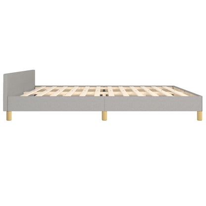 Bedframe met hoofdeinde stof lichtgrijs 200x200 cm 200 x 200 cm Horizontale strepen