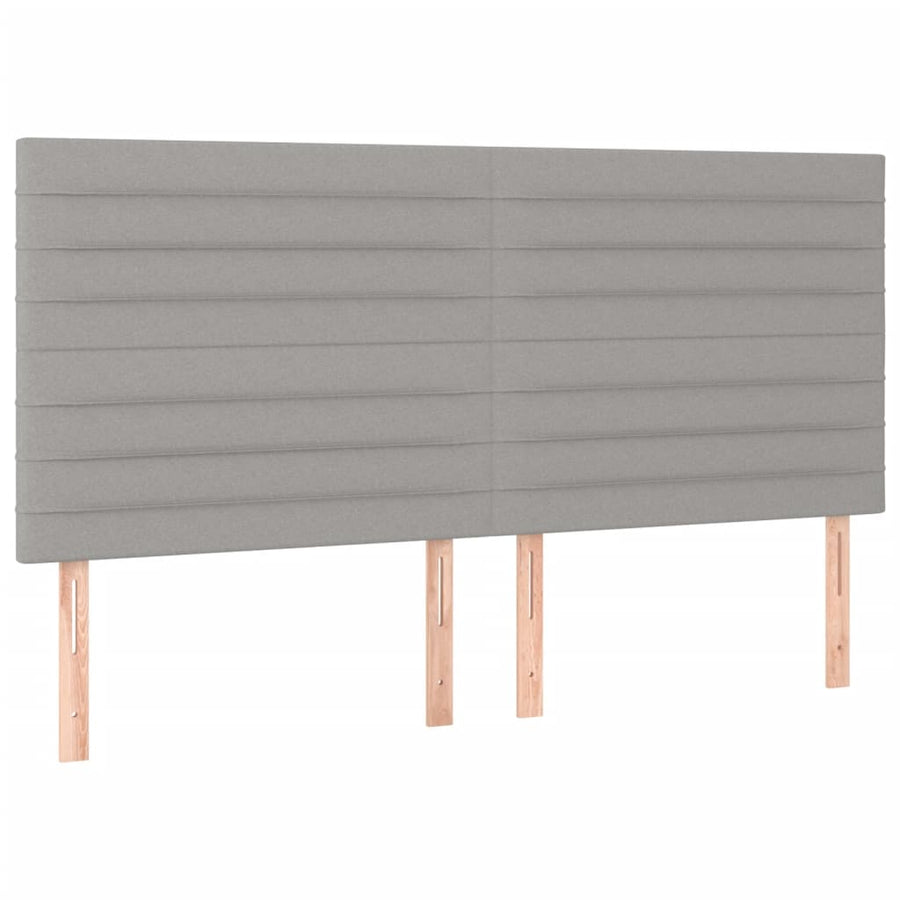 Bedframe met hoofdeinde stof lichtgrijs 200x200 cm 200 x 200 cm Horizontale strepen