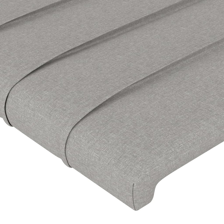 Bedframe met hoofdeinde stof lichtgrijs 200x200 cm 200 x 200 cm Horizontale strepen
