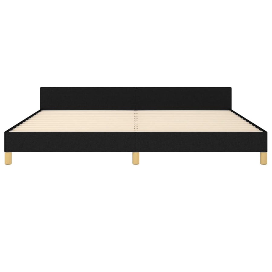 Bedframe Met Hoofdeinde Stof Zwart 200 x 200 cm Horizontale strepen