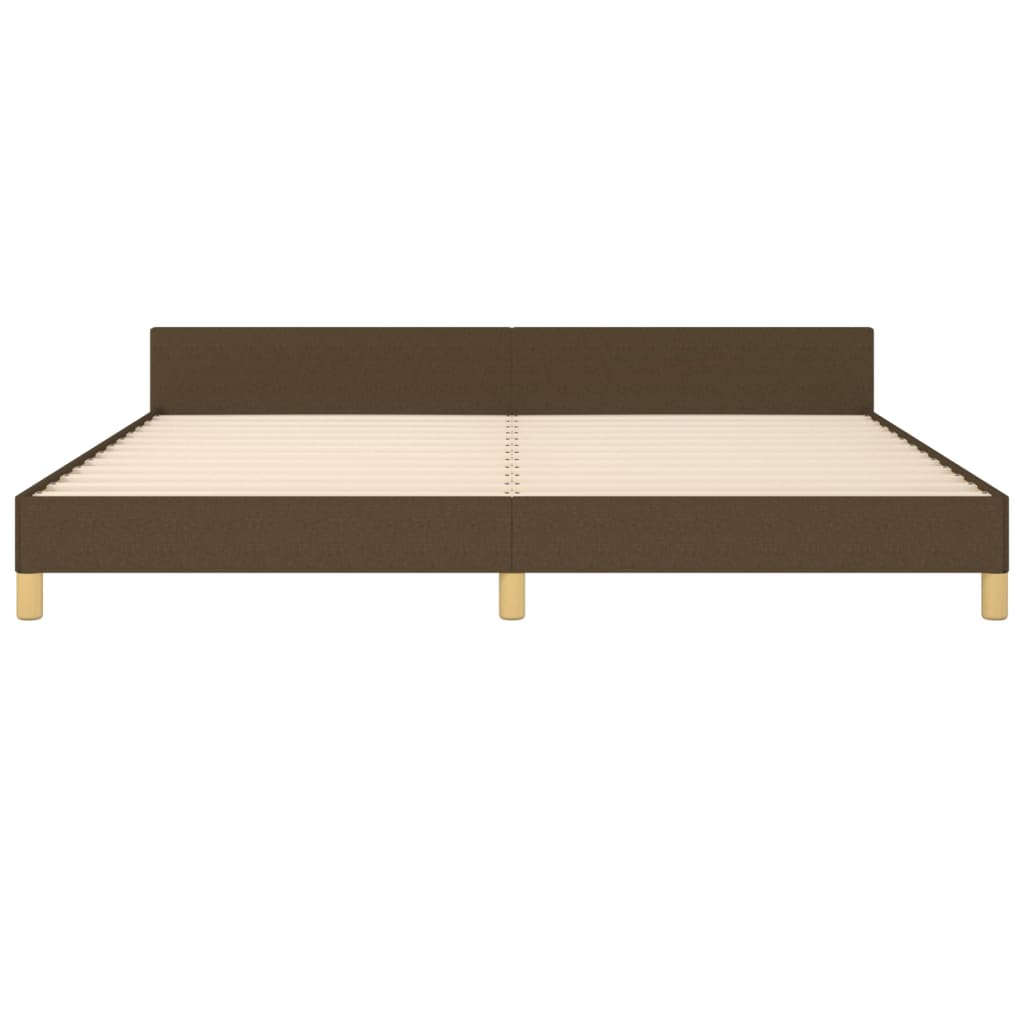 Bedframe Met Hoofdeinde Stof Donkerbruin 200 x 200 cm Horizontale strepen