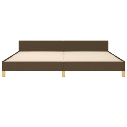 Bedframe Met Hoofdeinde Stof Donkerbruin 200 x 200 cm Horizontale strepen