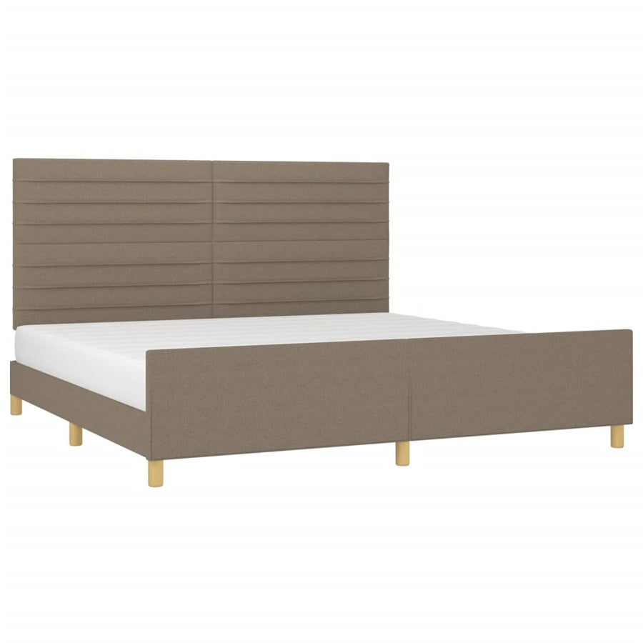 Bedframe met hoofdeinde stof taupe 200x200 cm 200 x 200 cm Taupe
