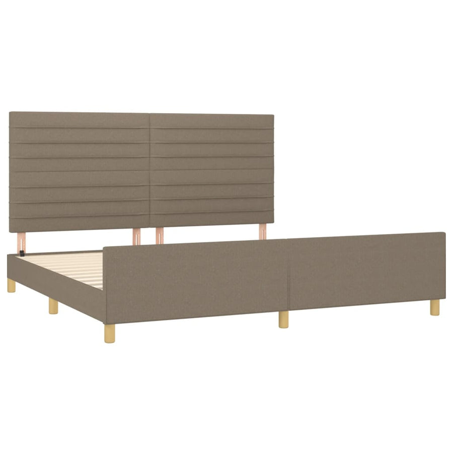 Bedframe met hoofdeinde stof taupe 200x200 cm 200 x 200 cm Taupe