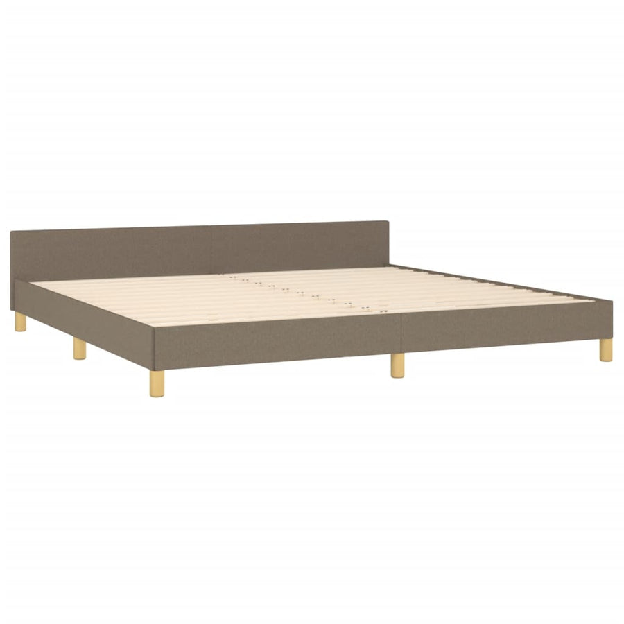Bedframe met hoofdeinde stof taupe 200x200 cm 200 x 200 cm Taupe