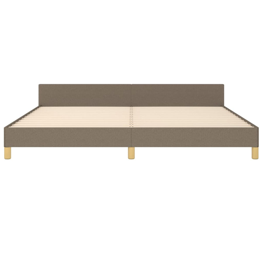 Bedframe met hoofdeinde stof taupe 200x200 cm 200 x 200 cm Taupe