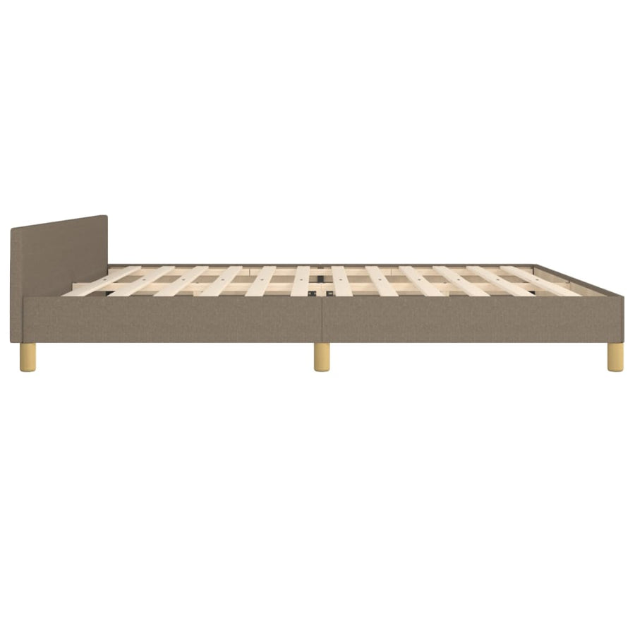 Bedframe met hoofdeinde stof taupe 200x200 cm 200 x 200 cm Taupe