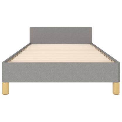 Bedframe met hoofdbord stof lichtgrijs 80x200 cm 80 x 200 cm Lichtgrijs
