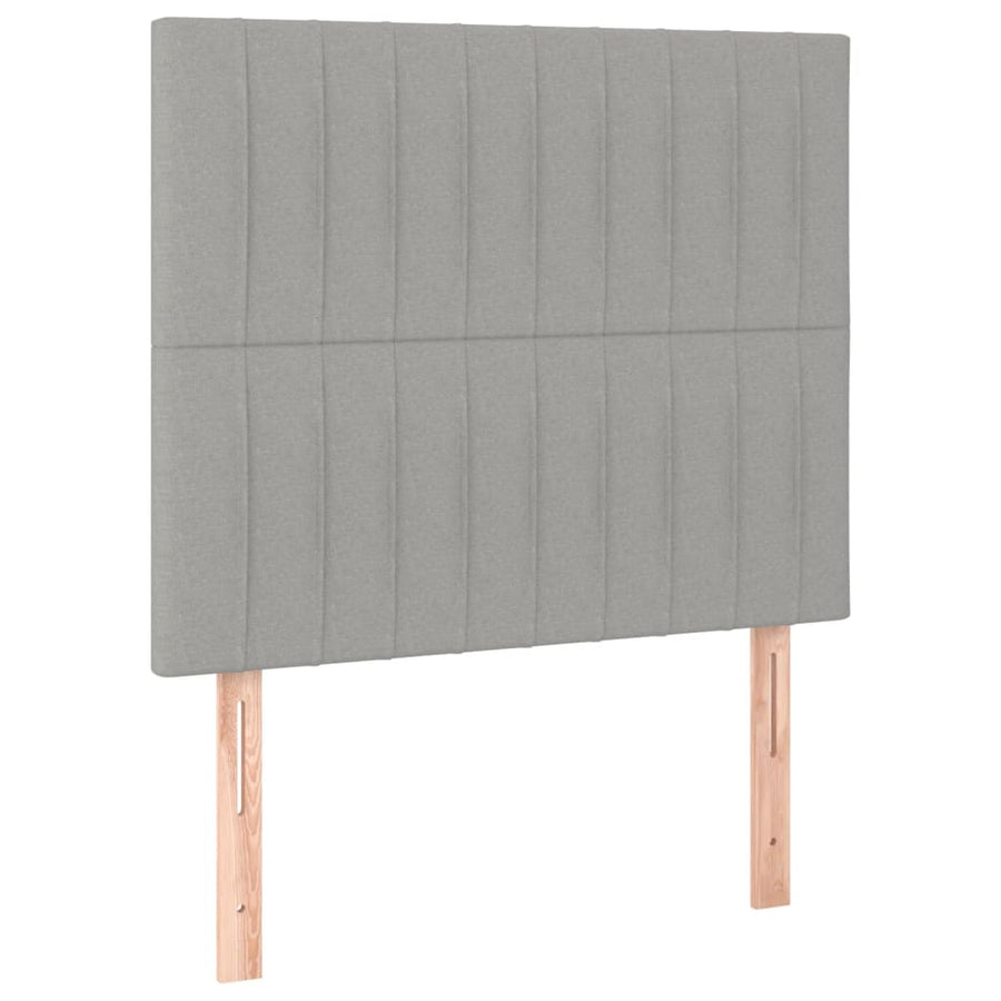 Bedframe met hoofdbord stof lichtgrijs 80x200 cm 80 x 200 cm Lichtgrijs