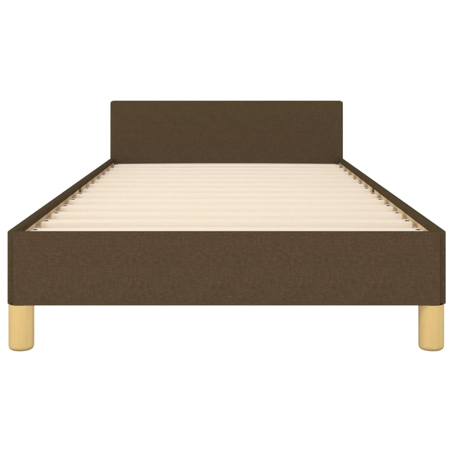 Bedframe Met Hoofdeinde Stof Donkerbruin 80 x 200 cm Verticale strepen