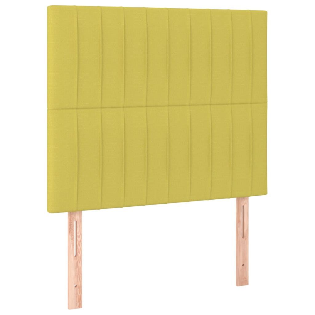 Bedframe Met Hoofdbord Stof Groen 80X200 Cm 80 x 200 cm Verticale strepen