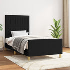 Bed frame without mattress 90x190 cm black fabric
