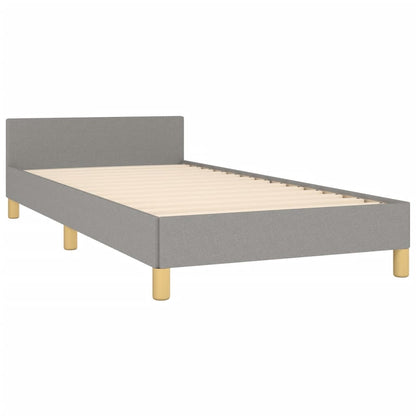 Bedframe Met Hoofdeinde Stof Lichtgrijs 100 x 200 cm Verticale strepen