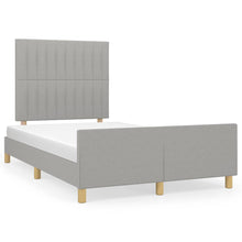 Bedframe Met Hoofdeinde Stof Lichtgrijs 120 x 200 cm Verticale strepen