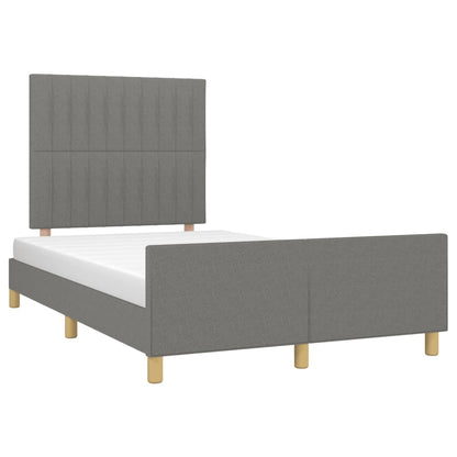Bedframe Met Hoofdeinde Stof Donkergrijs 120 x 200 cm Verticale strepen