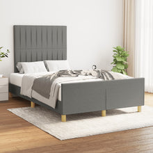 Bedframe Met Hoofdeinde Stof Donkergrijs 120 x 200 cm Verticale strepen
