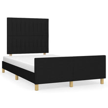 Bedframe Met Hoofdeinde Stof Zwart 120 x 200 cm Verticale strepen