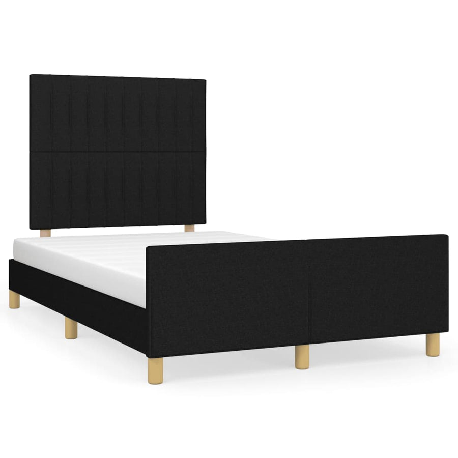 Bedframe Met Hoofdeinde Stof Zwart 120 x 200 cm Verticale strepen