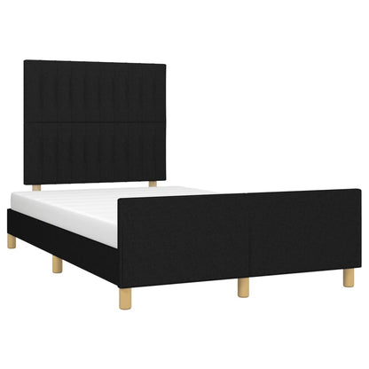 Bedframe Met Hoofdeinde Stof Zwart 120 x 200 cm Verticale strepen