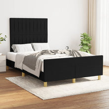 Bedframe Met Hoofdeinde Stof Zwart 120 x 200 cm Verticale strepen