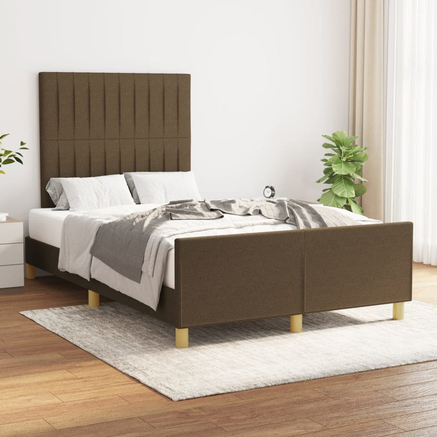 Bedframe Met Hoofdeinde Stof Donkerbruin 120X200 Cm Donkerbruin 120 x 200 cm Verticale strepen