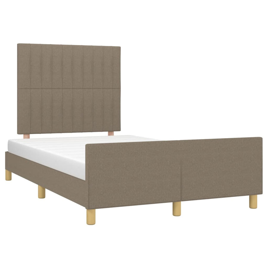 Bedframe Met Hoofdeinde Stof Taupe 120X200 Cm 120 x 200 cm Verticale strepen