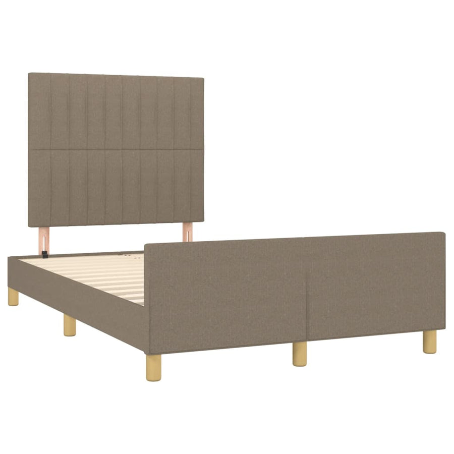 Bedframe Met Hoofdeinde Stof Taupe 120X200 Cm 120 x 200 cm Verticale strepen