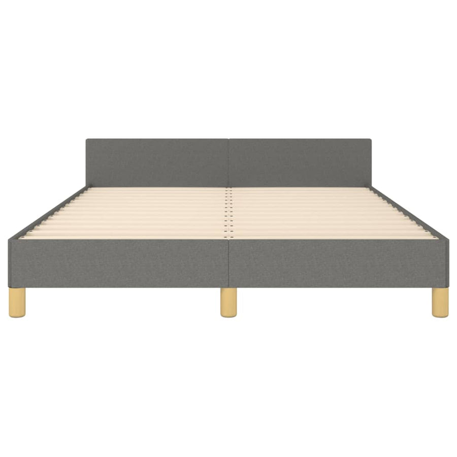 Bedframe Met Hoofdeinde Stof Donkergrijs 140 x 190 cm Verticale strepen