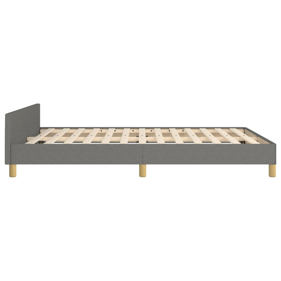 Bedframe Met Hoofdeinde Stof Donkergrijs 140 x 190 cm Verticale strepen