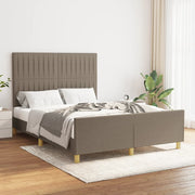 Bed frame without mattress fabric taupe 140x190 cm