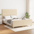 Bedframe stof crèmekleurig 140x190 cm