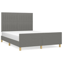 Bedframe Met Hoofdeinde Stof Donkergrijs 140 x 200 cm Verticale strepen