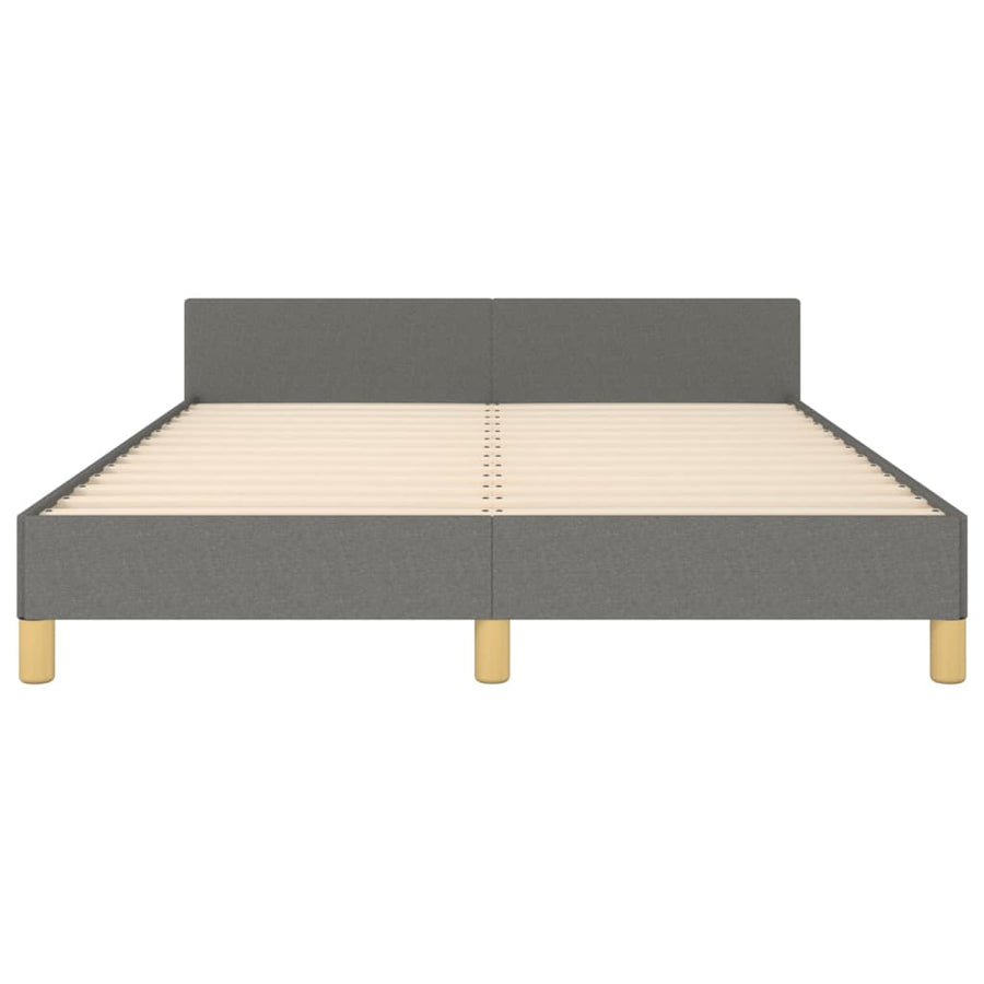 Bedframe Met Hoofdeinde Stof Donkergrijs 140 x 200 cm Verticale strepen