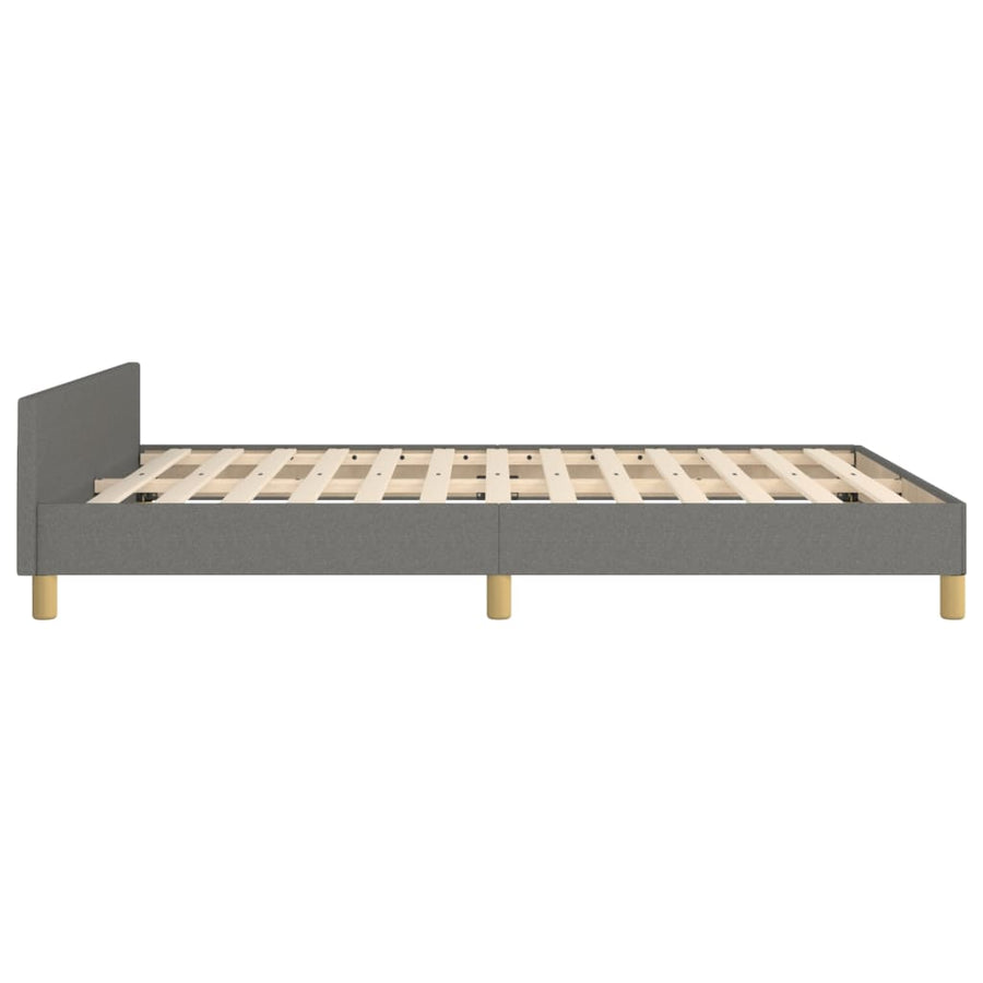 Bedframe Met Hoofdeinde Stof Donkergrijs 140 x 200 cm Verticale strepen